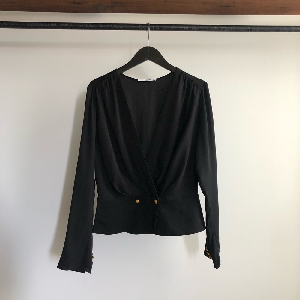 - frame silk blouse